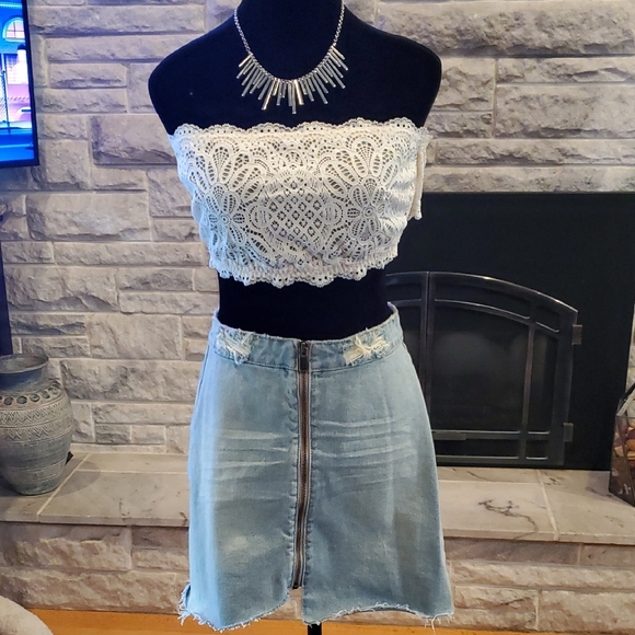 One Teaspoon  by Recolve Blue Jean Skirt. Size 26. - Picture 1 of 4